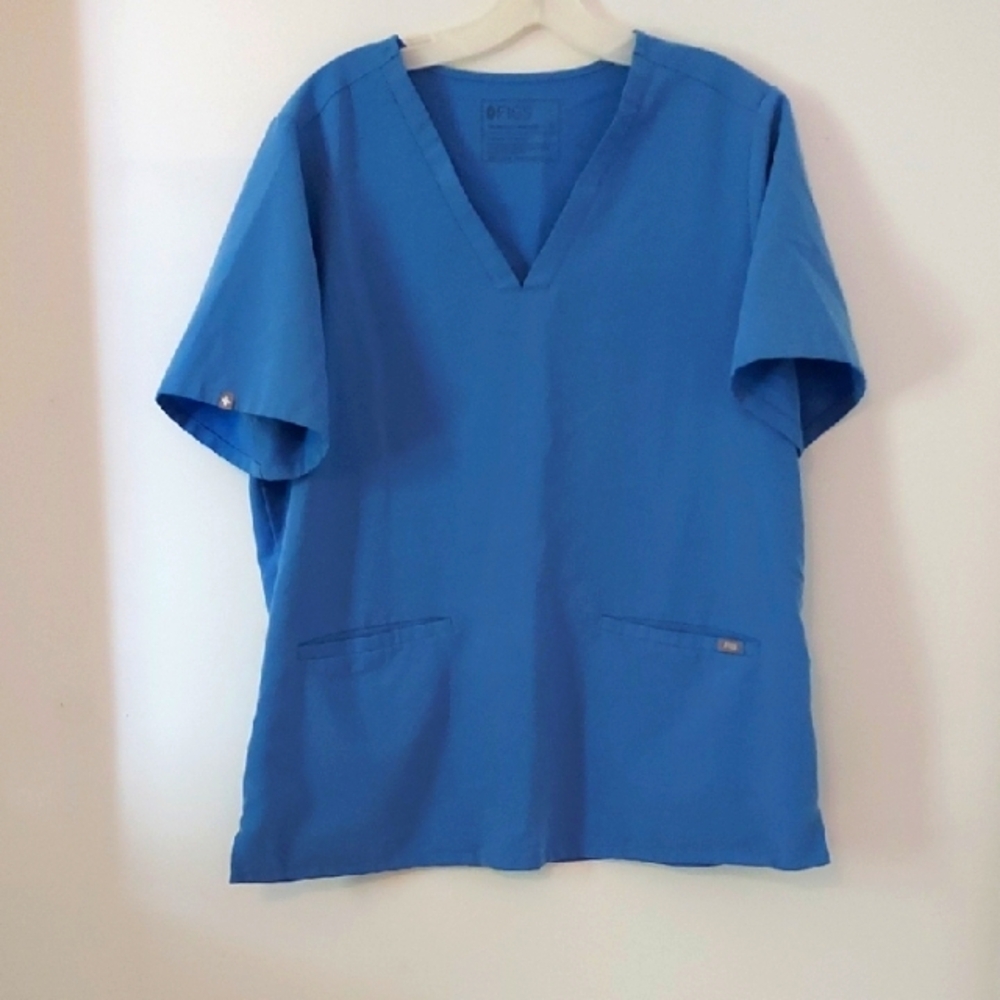Bundle Of 2    Blue V-Neck Scrub Top - Picture 2 of 10